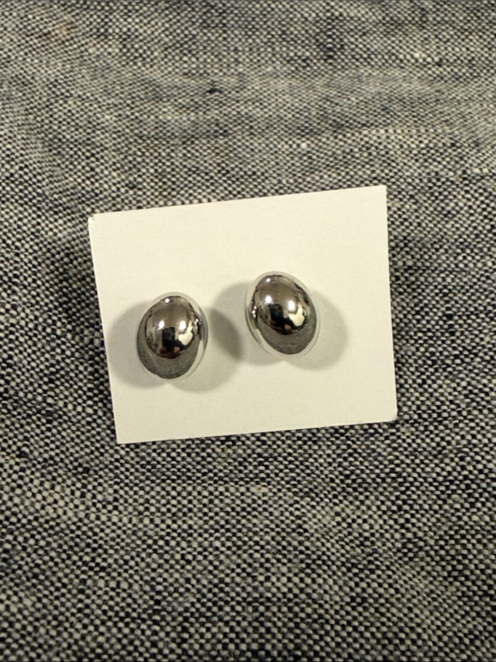 COS Oval Silver-Tone Stud Earrings